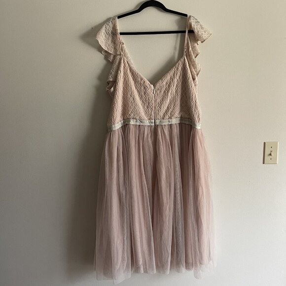 City Chic Women L/20 Beaded Bodice Fit & Flare Tulle Midi Tender Kiss Dress NWT - Picture 11 of 11